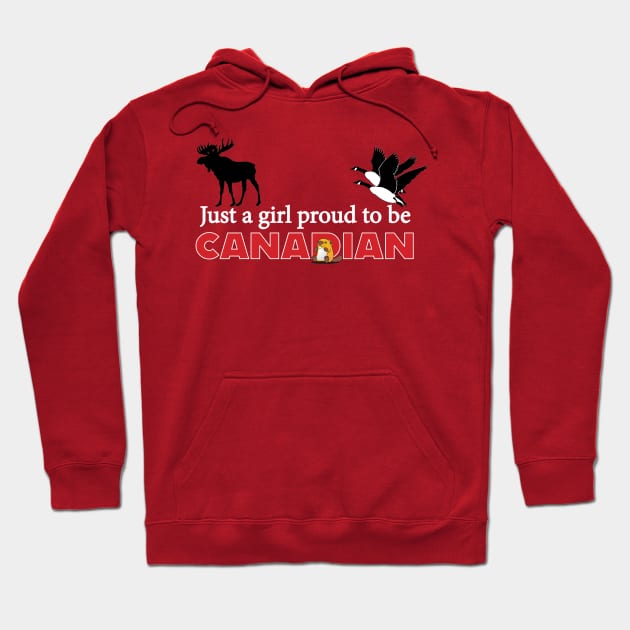 Proud Canadian Girl Hoodie by Whitty Art